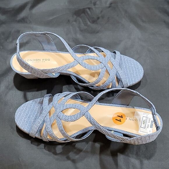 BRAND NEW LONDON FOG LOW WEDGE STYLE ALMOND TOE SANDAL - Picture 8 of 15